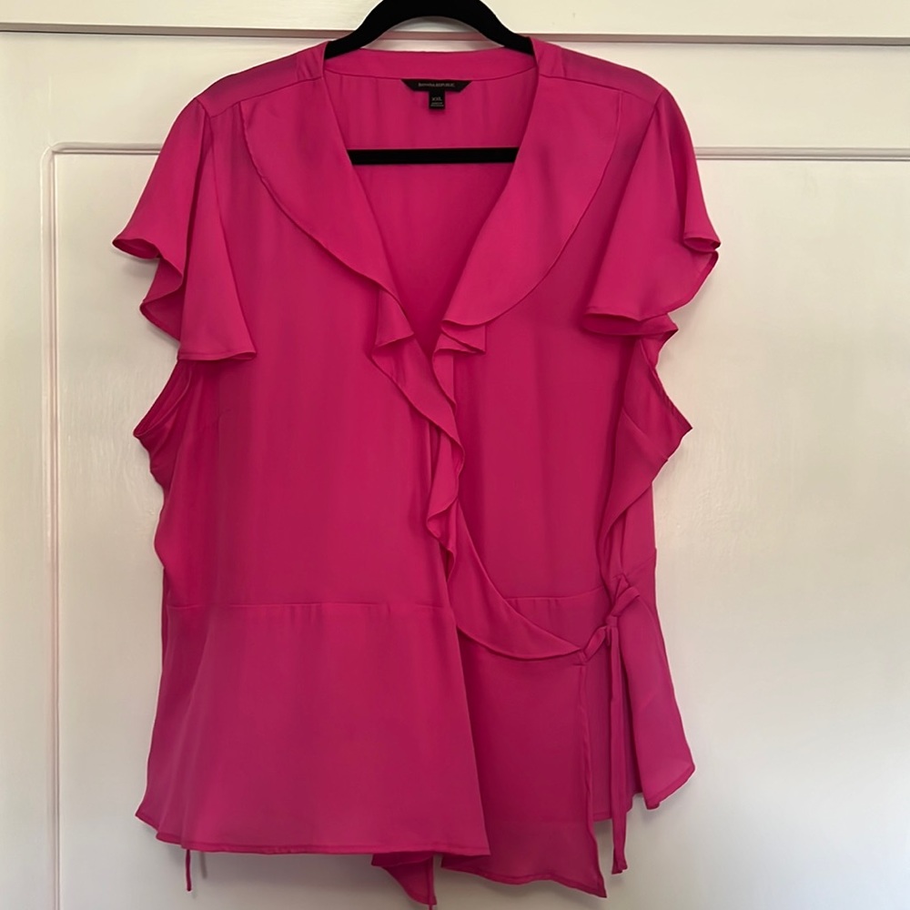 Banana Republic Flitter Sleeve Wrap Blouse